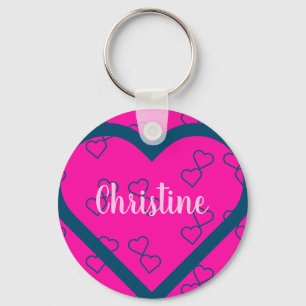 Custom Name Heart Key Ring