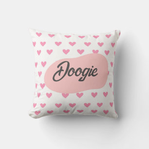 Custom name heart pattern throw Pillow