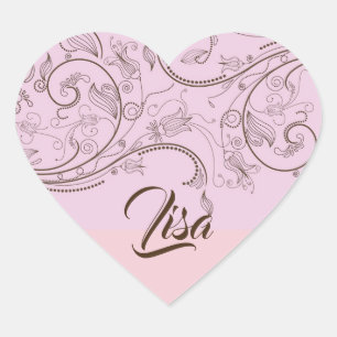 Custom Name Heart Sticker