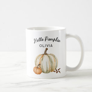 Custom Name Hello Pumpkin Spice Cosy Fall Coffee Mug