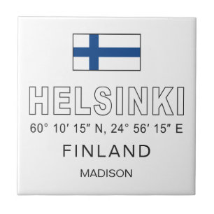 Custom Name Helsinki Coordinates Tile
