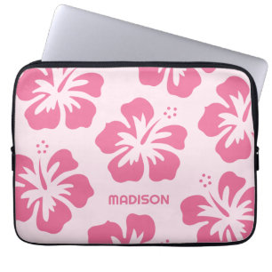 Custom Name Hibiscus Laptop Sleeve