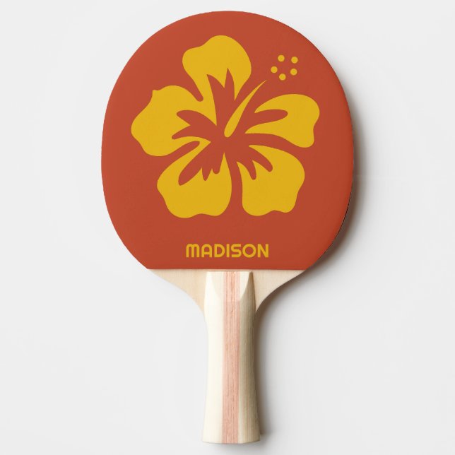 Custom Name Hibiscus Ping Pong Paddle (Front)