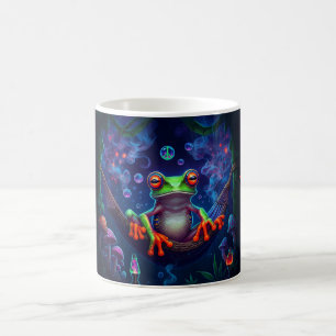 Custom name Hippie Peace Psychedelic Tree Frog Coffee Mug