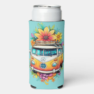Custom Name Hippie Van Seltzer Can Cooler