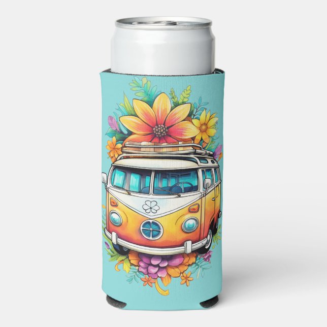 Custom Name Hippie Van Seltzer Can Cooler (Seltzer Back)