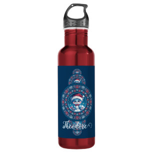 Custom Name Holiday Kawaii Bear Ornamental Mandala 710 Ml Water Bottle