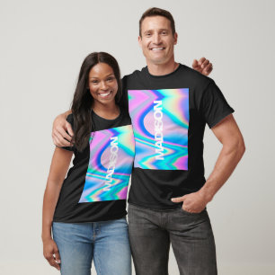 Custom Name Holographic Modern Parents Tshirts