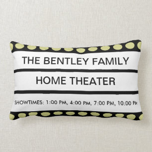 Custom Name Home Movie Theatre Marquee Personal Lumbar Cushion