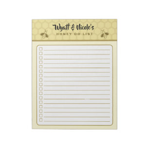 Custom Name Honey Do List Notepad
