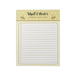 Custom Name Honey Do List Notepad