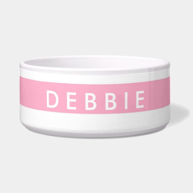 Custom name horizontal stripes pink & white (Front)