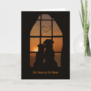 Custom Name I Love You Cute Dogs Card