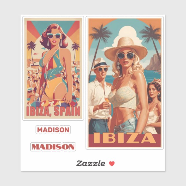 Custom Name Ibiza, Spain Travel Poster (Sheet)