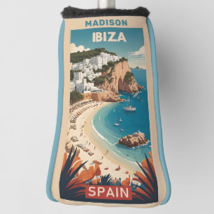 Custom Name Ibiza, Spain Travel Poster Golf Head Cover