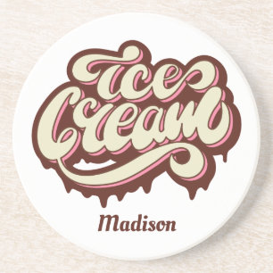 Custom name Ice Cream coaster
