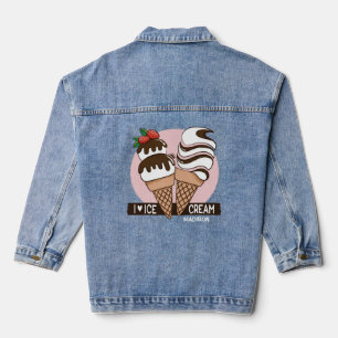 Custom Name Ice Cream Lover Denim Jacket