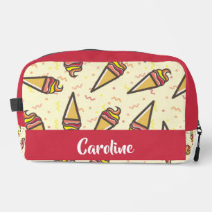 Custom name ice cream pattern dopp kit