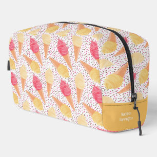 Custom Name Ice Cream Pattern Dopp Kit