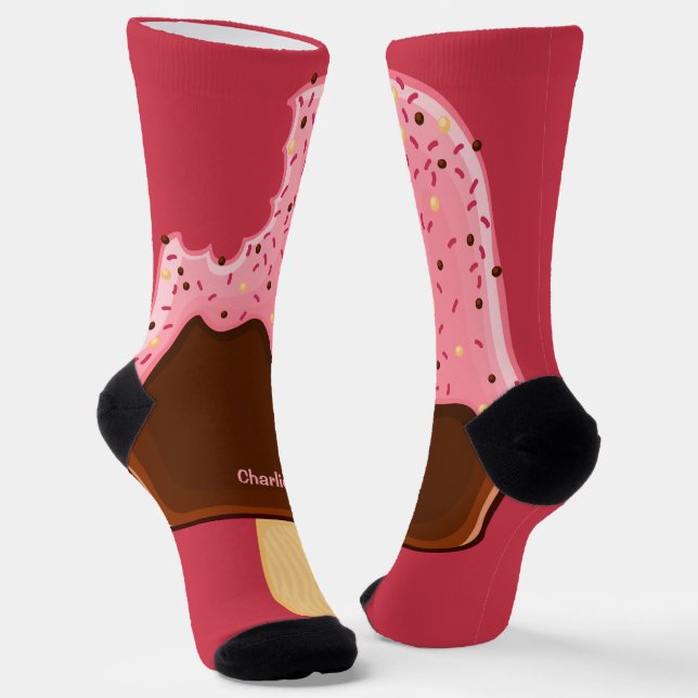 Custom name Ice Cream Popsicle Socks (Angled)