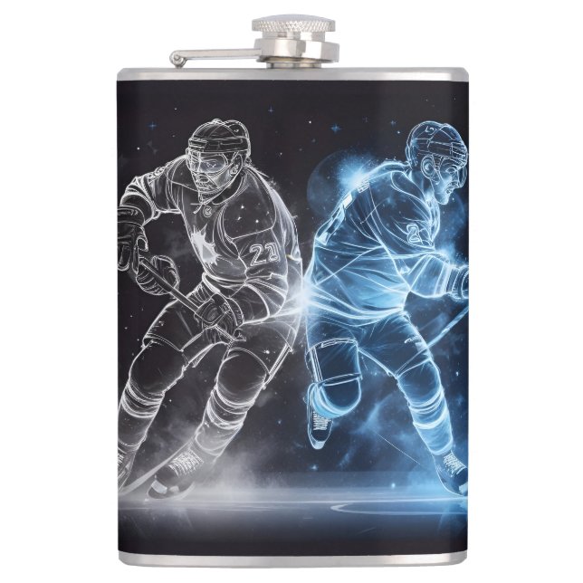 Custom Name Ice Hockey Hip Flask (Front)