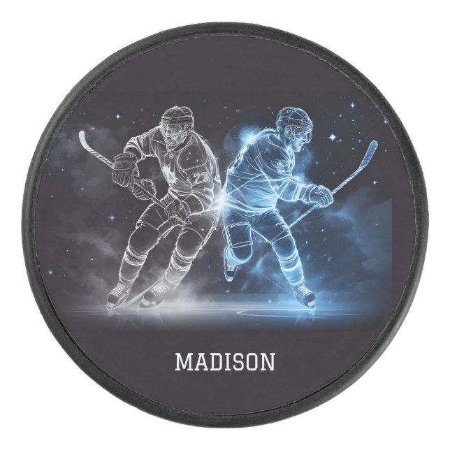 Custom Name Ice Hockey Hockey Puck (Front)