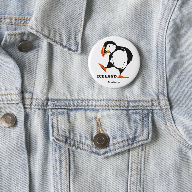 Custom Name Iceland 6 Cm Round Badge (In Situ)
