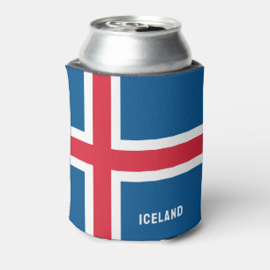 Custom Name Iceland Flag Can Cooler