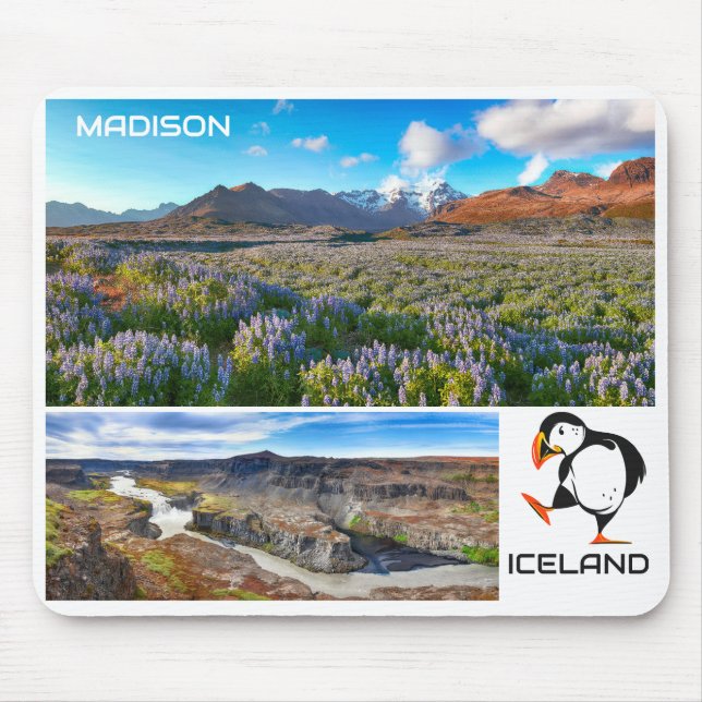 Custom Name Iceland Mouse Mat (Front)