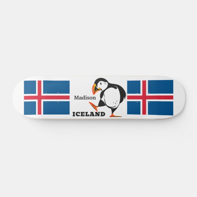 Custom Name Iceland Skateboard (Horz)
