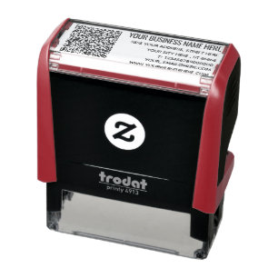 Custom Name Info Address QR Code Self-inking Stamp