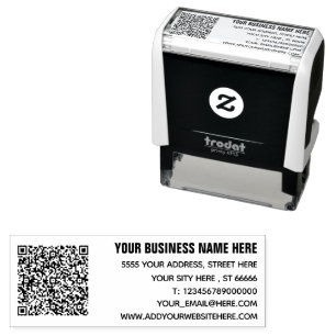 Custom Name Info Address QR Code Stamp Example