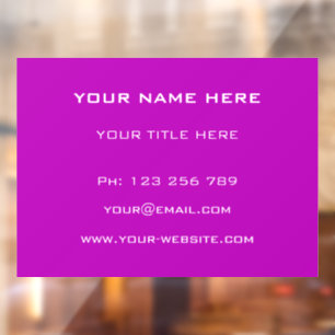 Custom Name Info Text Font and Colours Window Clin Cling