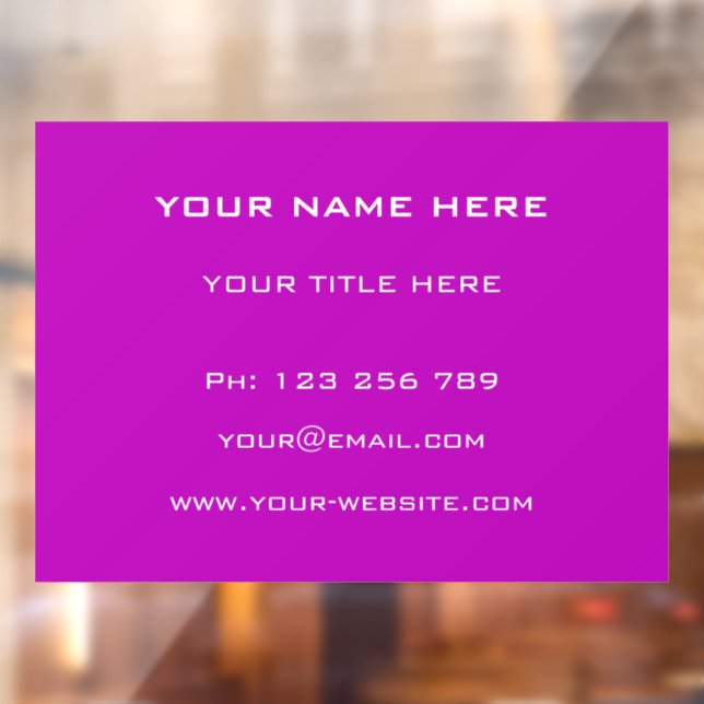 Custom Name Info Text Font and Colours Window Clin Cling (Sheet 2)