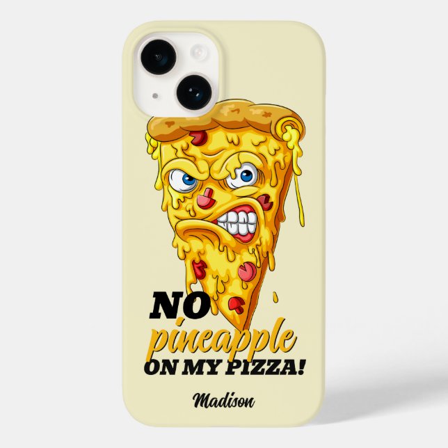 Custom Name & Ingredient Angry Pizza Case-Mate iPhone Case (Back)