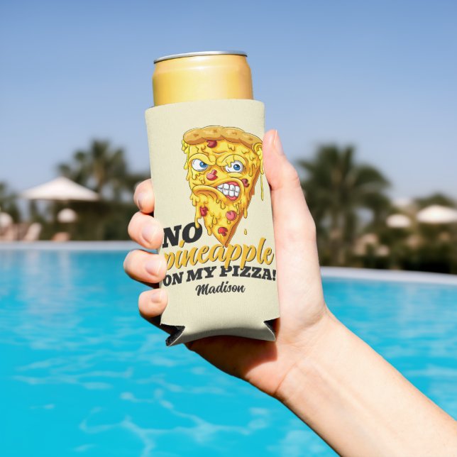 Custom Name & Ingredient Angry Pizza Seltzer Can Cooler (In Situ Pool)