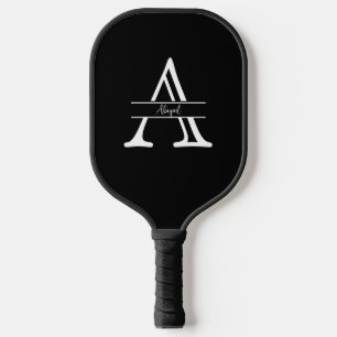 Custom Name & Initial Black  Pickleball Paddle