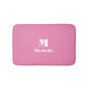 Custom Name Initial Solid Colour Bath Mat