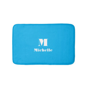 Custom Name Initial Solid Colour  Bath Mat