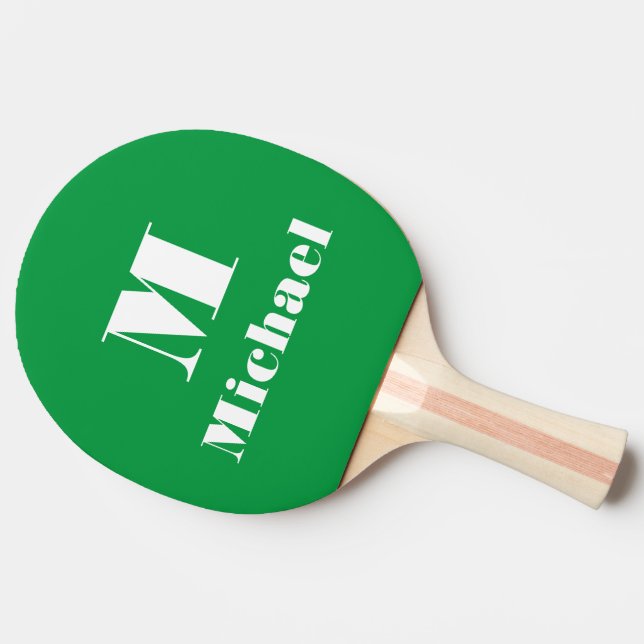 Custom Name Initial Solid Colour  Ping Pong Paddle (Side)