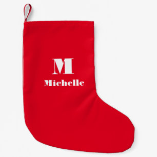 Custom Name Initial Solid Colour Small Christmas Stocking