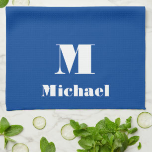 Custom Name Initial Solid Colour  Tea Towel
