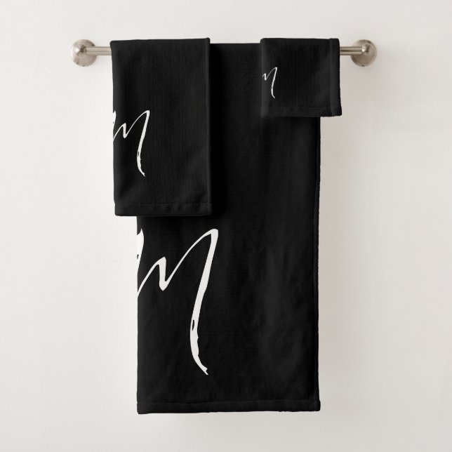 Custom name Initials personalised two letters Bath Towel Set (Insitu)