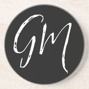Custom name Initials personalised two letters Coaster