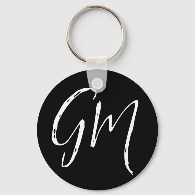 Custom name Initials personalised two letters Key Ring (Front)