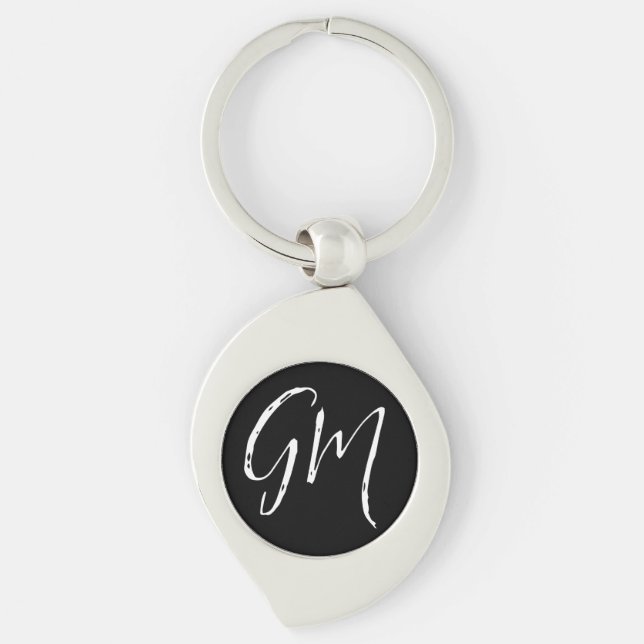Custom name Initials personalised two letters Key Ring (Front)