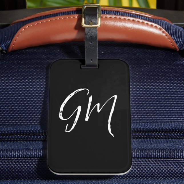 Custom name Initials personalised two letters Luggage Tag (Front Insitu 2)