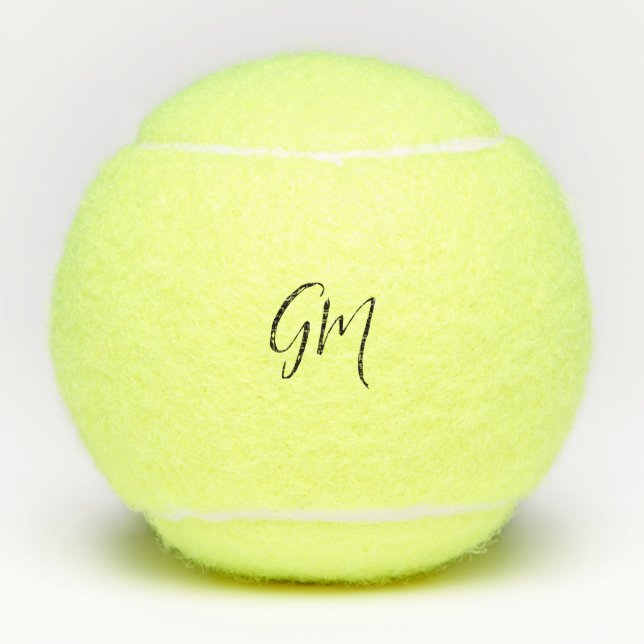 Custom name Initials personalised two letters Tennis Balls (Front)