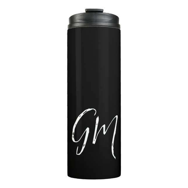 Custom name Initials personalised two letters Thermal Tumbler (Front)