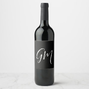 Custom name Initials personalised two letters Wine Label